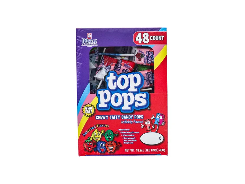 Top Pops Taffy Lollipops Assorted Flavors 48 Count image 0