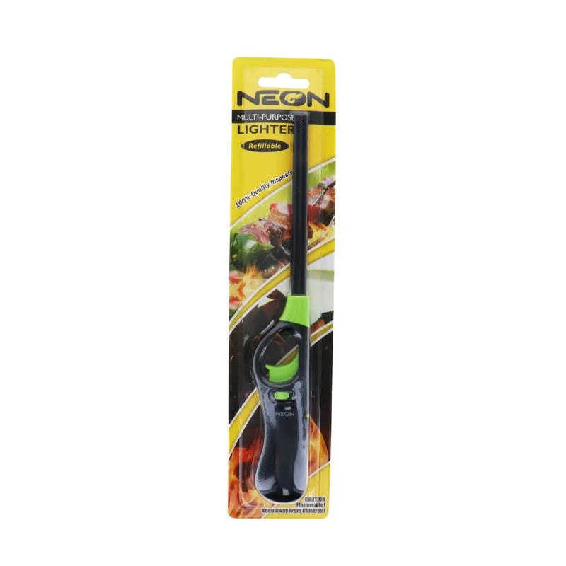 Neon Long Refillable Butane Gas Multi purpose Lighter For Grill 1 Count Only image 0