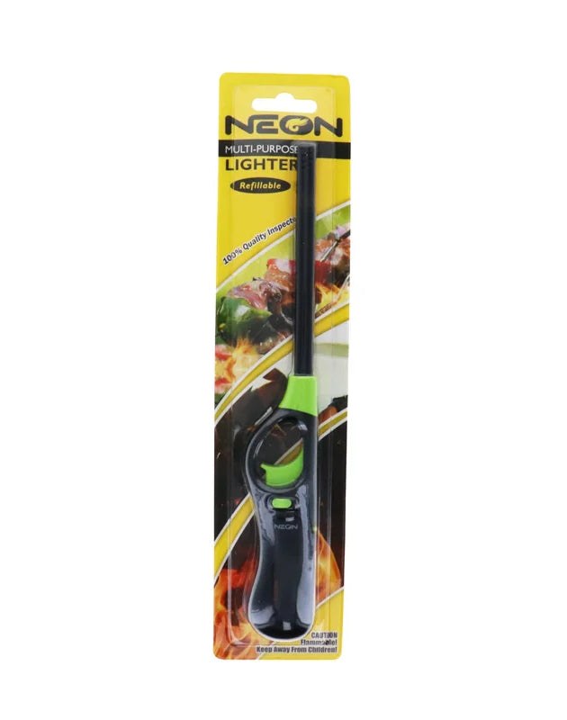 Neon Long Refillable Butane Gas Multi purpose Lighter For Grill 1 Count Only image 0