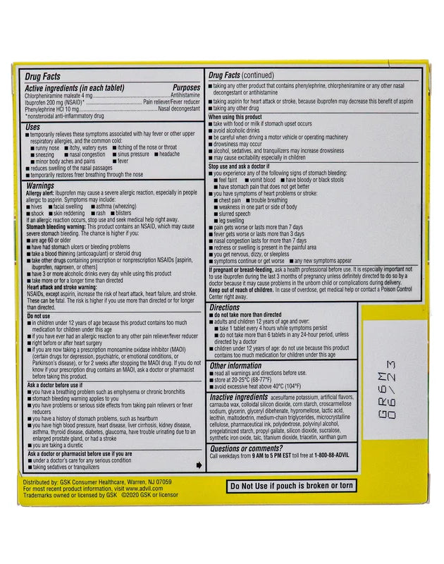 Advil Allergy & Congestion Relief 50 Count - (Pack of 1) image 0