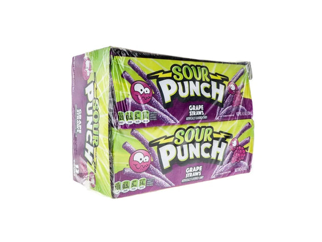 Sour Punch Straw King Size Grape Chewy Candy 24 Count - 4.5 oz image 0
