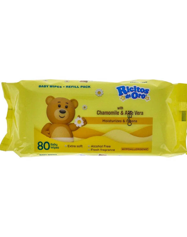 Ricitos De Oro Baby Wipes with Chamomile Pouch 80 Sheets image 0