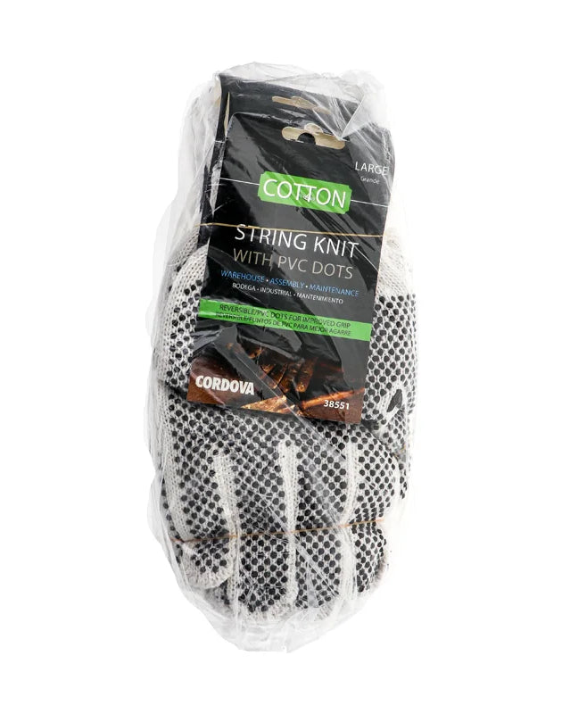 Dotted PVC Gloves Large - 12 Count image 0