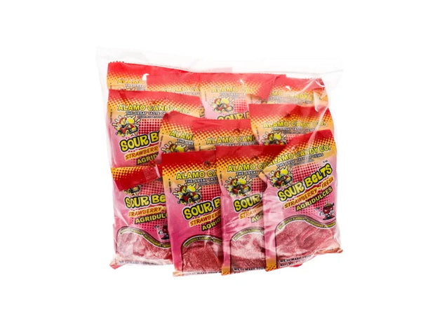 Alamo Candy Strawberry Sour Belts 12 Count - 1.5 oz image 0