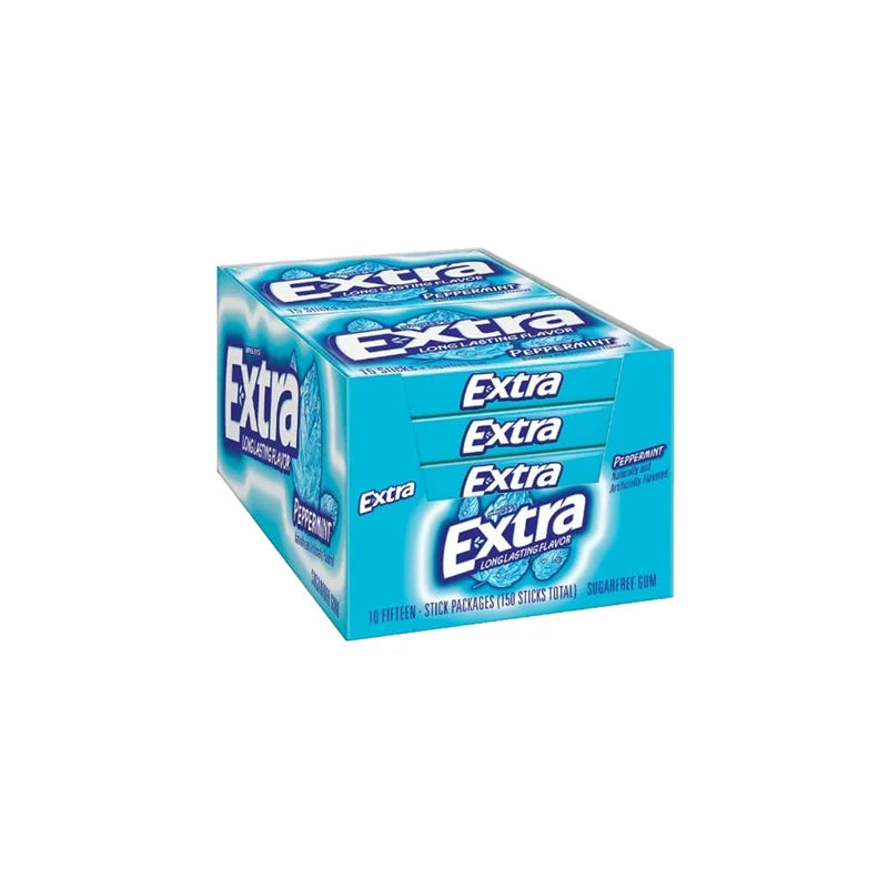 Extra Gum Peppermint Chewing Gum - Pack of 10 - 15 stk image 0
