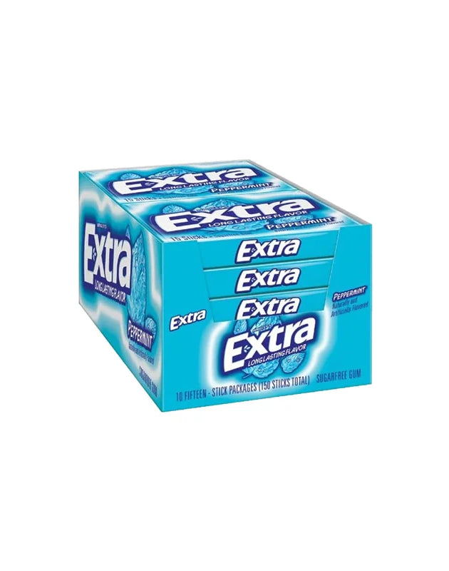 Extra Gum Peppermint Chewing Gum - Pack of 10 - 15 stk image 0