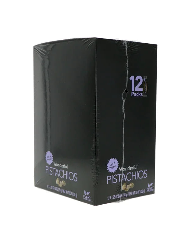 Wonderful Pistachios Salt & Pepper Pistachios - Tube 12 Count - 1.25 oz image 0
