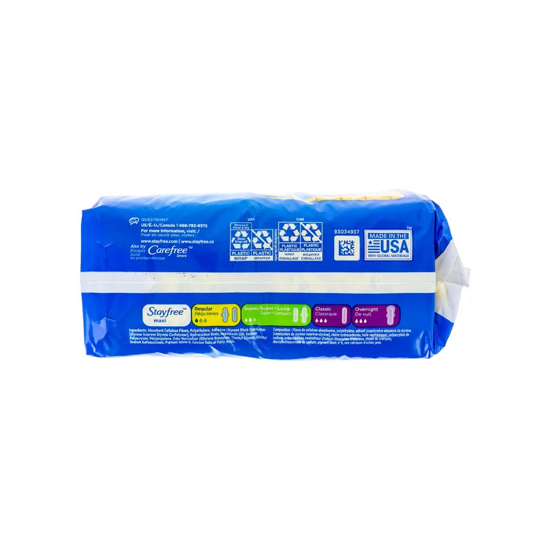 Stayfree Maxi Pads With Wings, Regular Absorbency - 18 Count image 1