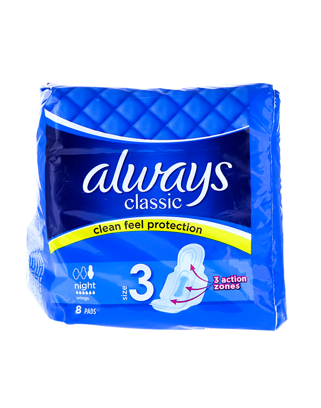 Always Classic Night Pads with Wings 8 Count image 0