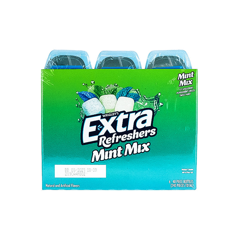 Wrigleys Extra Refreshers Gum Mint Mix Bottle (Pack of 6) - 40 Pieces image 0