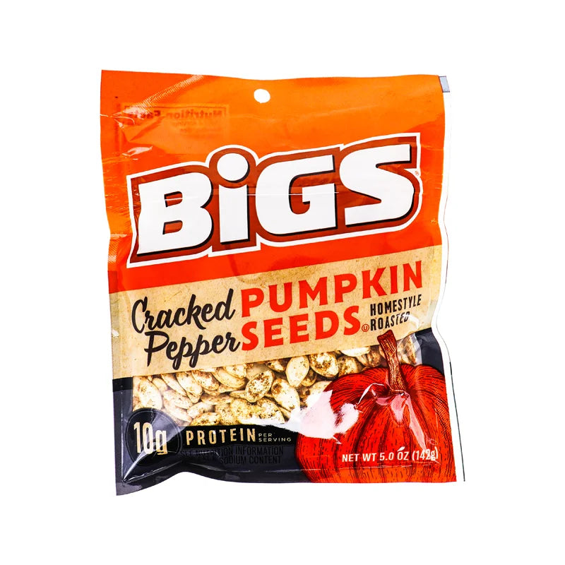 Bigs Pumpkin Seeds Cracked Pepper - Bag 12 Count - 5 oz image 0