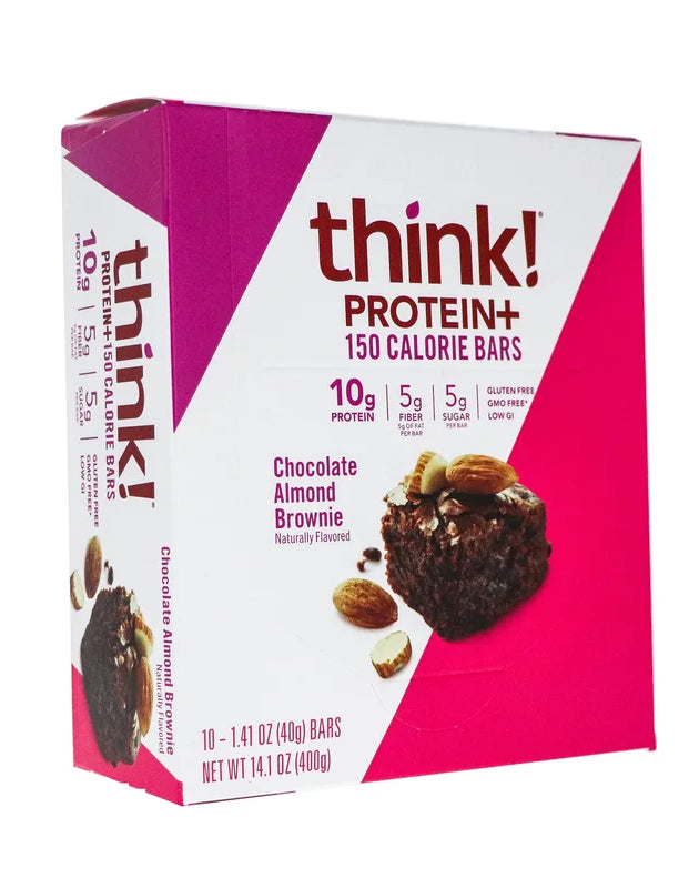 Think! Lean Protein Fiber Chocolate Almond Brownie Bar 10 Count - 1.41 oz image 0