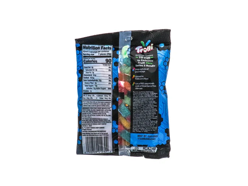 Trolli Twisted Sour Brite Crawlers Peg Bag 12 Count - 4 oz image 1