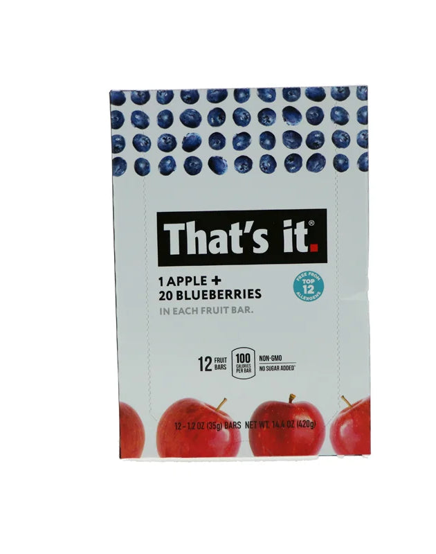 That's It Fruit Bar - Apple and Blueberry 12 Count - 1.2 oz image 0
