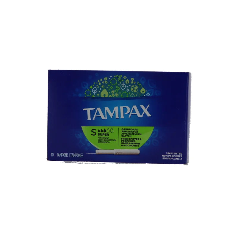 Tampax Super Tampons (Green) Unscented - (Pack of 10) image 0