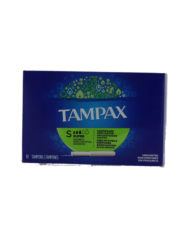 Tampax Super Tampons (Green) Unscented - (Pack of 10) image 0