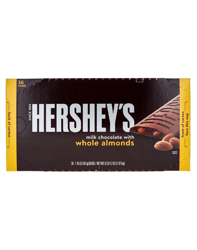 Hershey's Milk Chocolate with Almonds Candy Bar 36 Count - 1.45 oz image 0