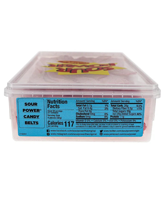 Sour Power Belts Strawberry Wrapped - 150 Count image 0