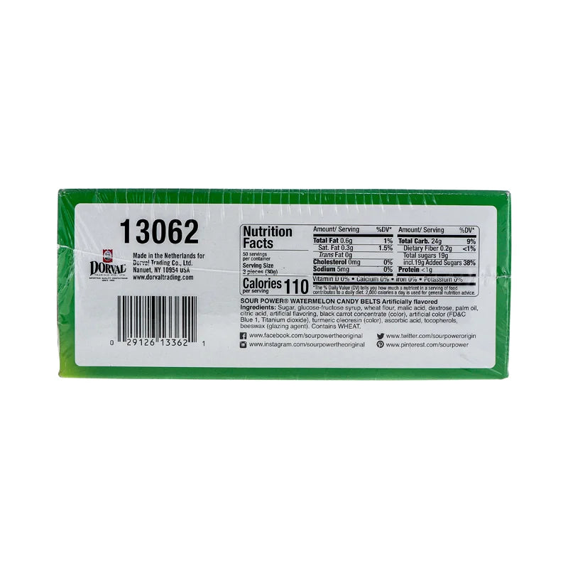Sour Power Belts Wrap Watermelon 150Ct image 2