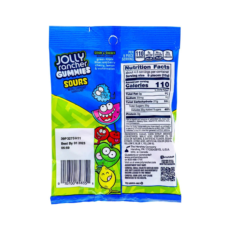 Jolly Rancher Peg Sour Gummies Assorted 12 Count - 5 oz image 1