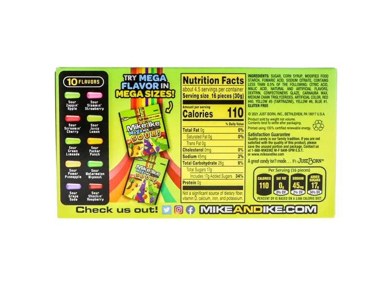 Mike & Ike Theater Mega Mix Sour - 5 oz image 1