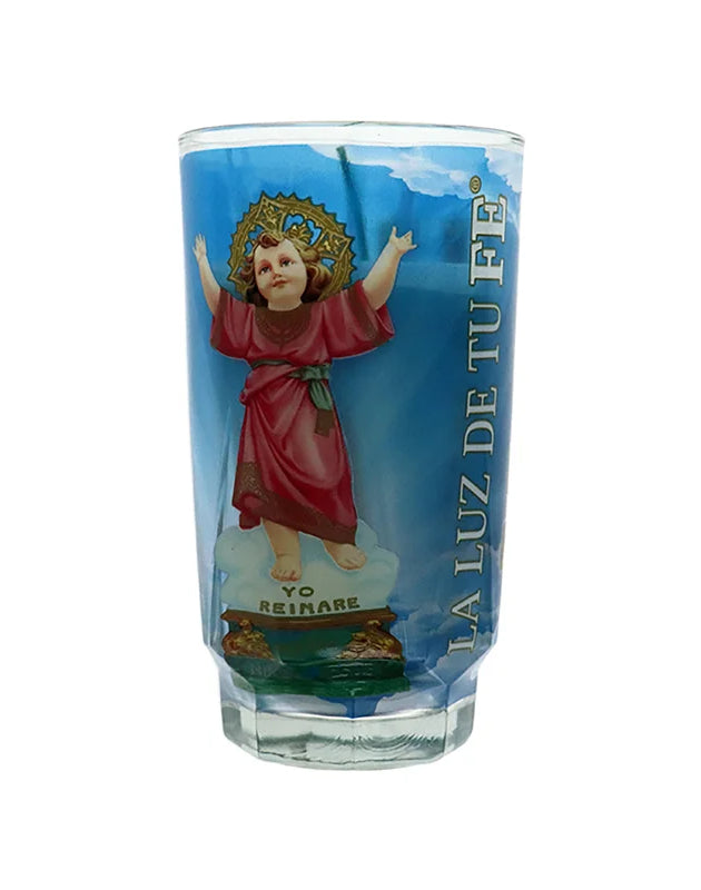 Glass Candle Cup Divino Nino Jesus Each image 0