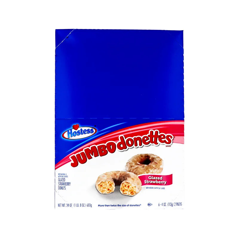 Hostess Donettes Glazed Strawberry - Jumbo 6 Count - (Pack of 2) image 0