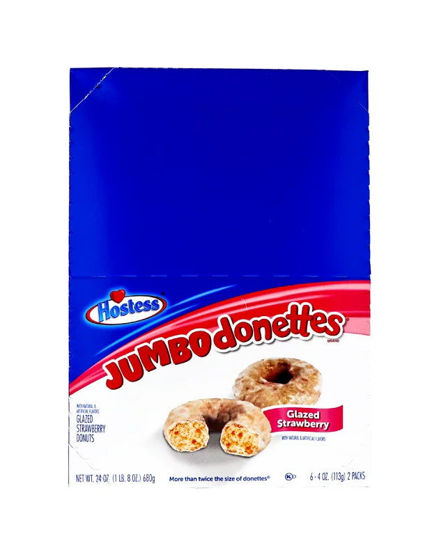 Hostess Donettes Glazed Strawberry - Jumbo 6 Count - (Pack of 2) image 0