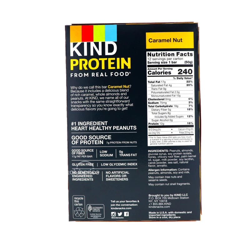 Kind Protein Toasted Caramel Nut Bar 12 Count - 1.76 oz image 2