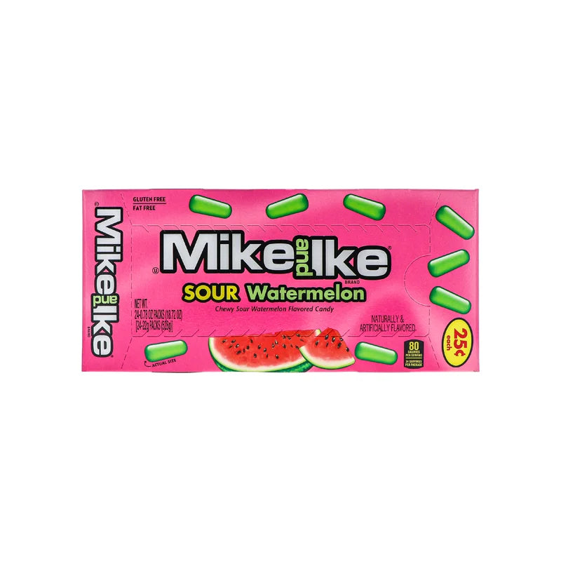 Mike And Ike 25c Sour Watermelon Chewy Candies 24 Count - 0.78 oz image 0
