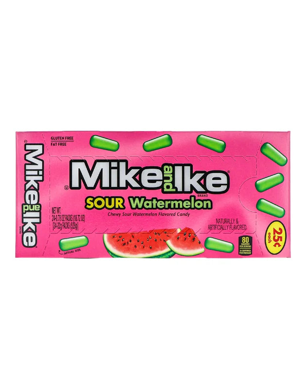 Mike And Ike 25c Sour Watermelon Chewy Candies 24 Count - 0.78 oz image 0