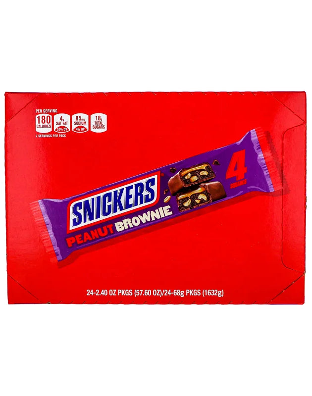 Snickers Peanut Brownie Squares King-Size Chocolate Candy Bar (24 Count) - 2.4 oz image 0