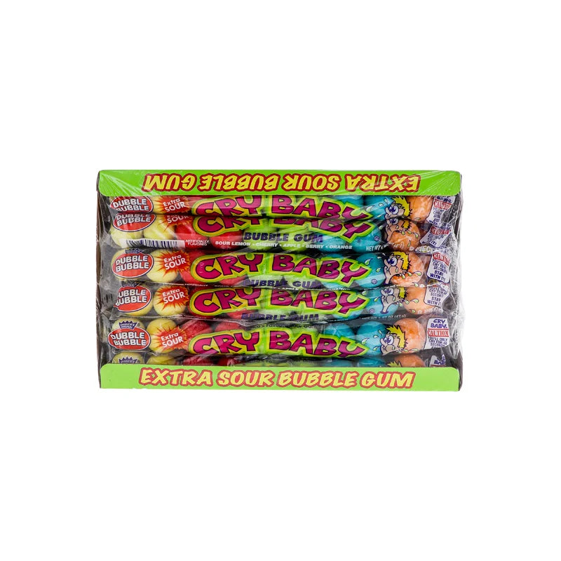 Cry Baby Extra Sour Bubble Gum - Tube 24 Count - 1.6 oz image 0