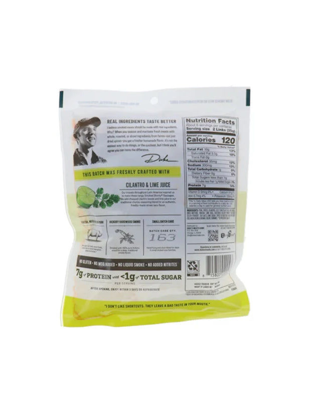 Duke's Chorizo & Lime Smoked Shorty Sausages 5 oz image 0