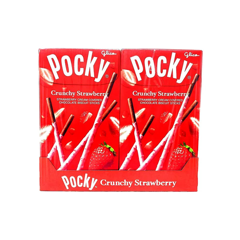 Glico Pocky Crunchy Strawberry Cream Covered Biscuit Stick 10 Count - 1.4 oz image 1