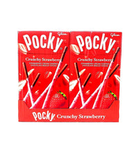 Glico Pocky Crunchy Strawberry Cream Covered Biscuit Stick 10 Count - 1.4 oz image 1