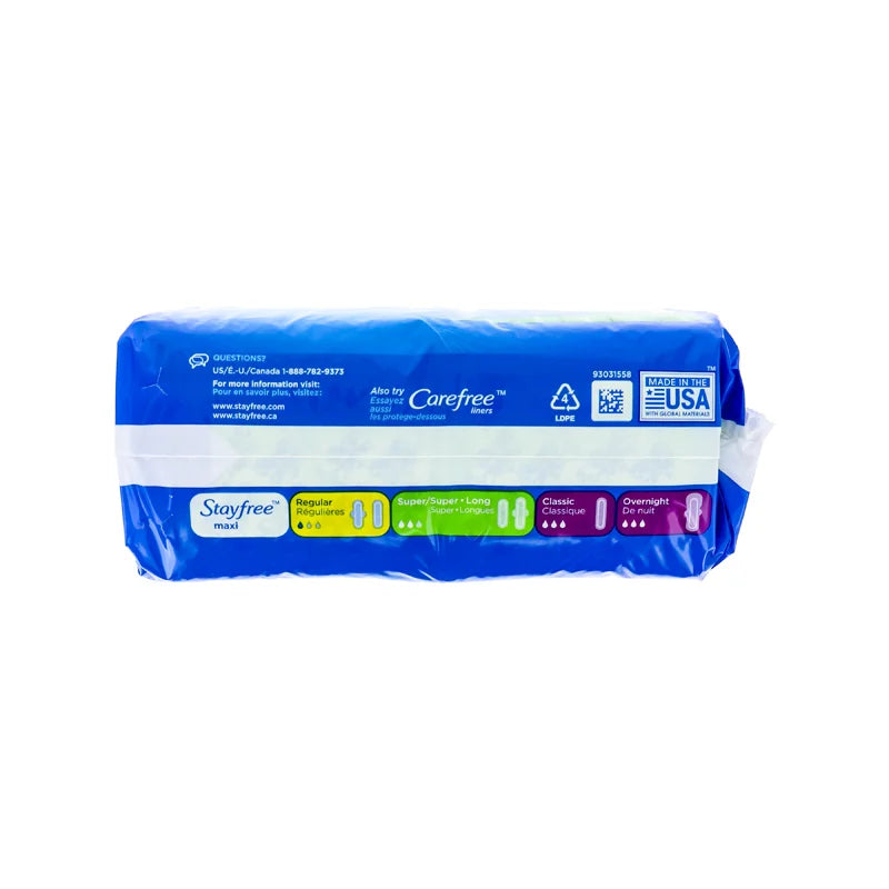 Stayfree Maxi Pads Super Long with Wings - 16 Count image 1