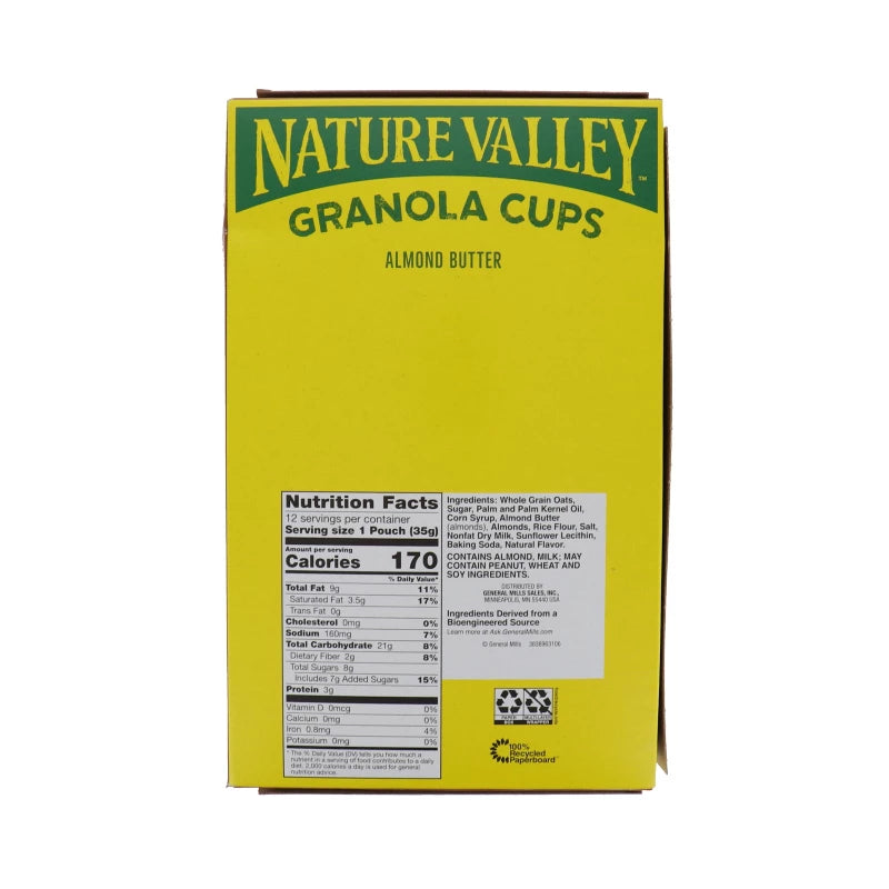 Nature Valley Granola Cups, Almond Butter, 1.24 Oz, 12 Count image 1