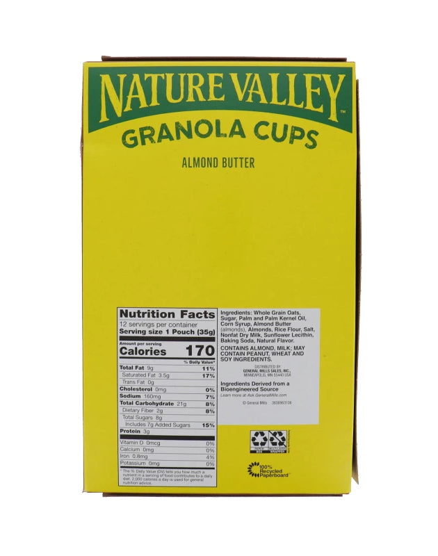 Nature Valley Granola Cups, Almond Butter, 1.24 Oz, 12 Count image 0