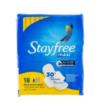 Stayfree Maxi Pads With Wings, Regular Absorbency - 18 Count image 0