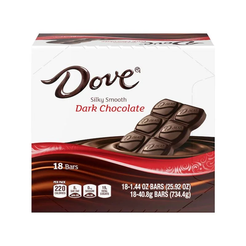 Dove Silky Smooth Dark Chocolate 18 Count -1.44 oz image 0