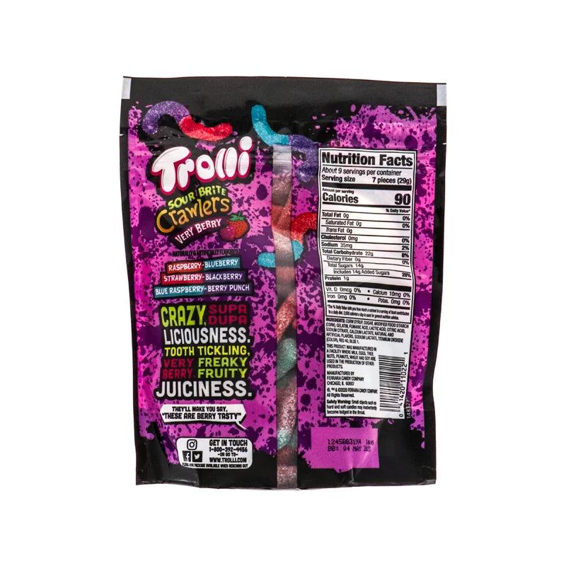 Trolli Mini Sour Brite Crawler Very Berry - Pouch 9 oz image 1