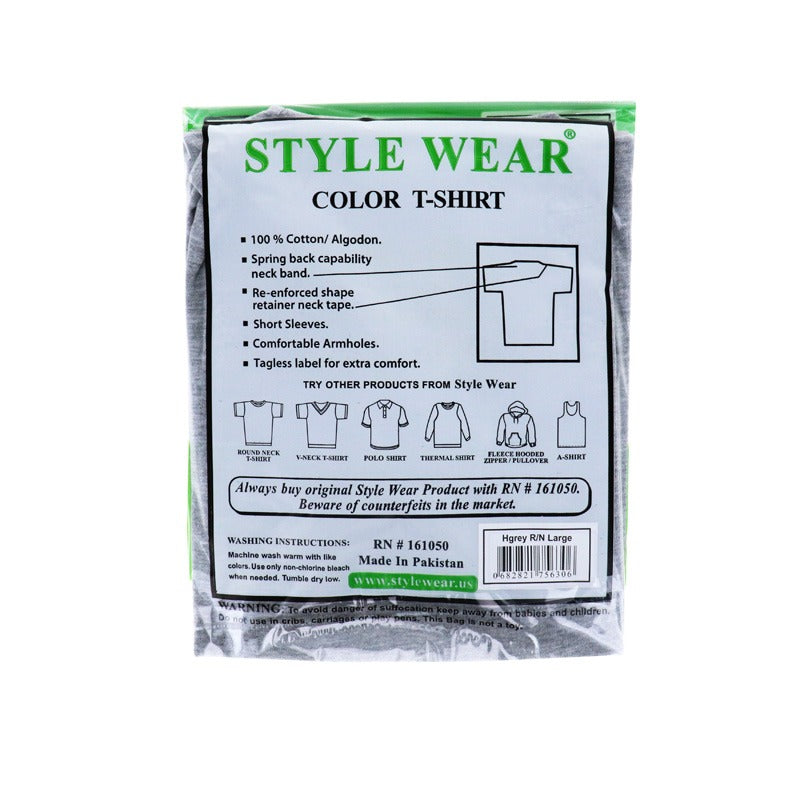 Style Wear T-Shirt - Round Neck Grey 3 XL - 1 Count Only image 1