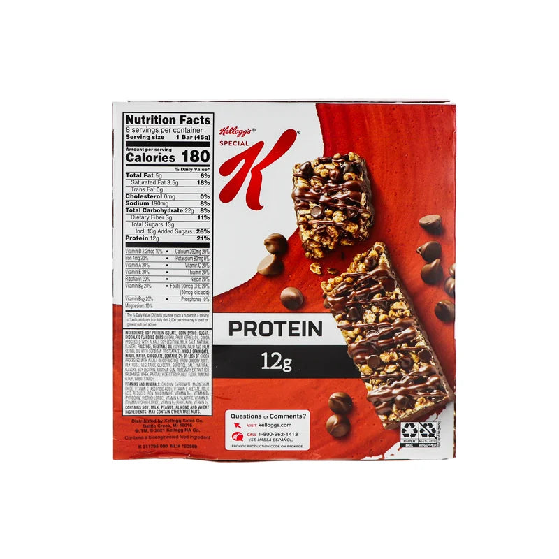 Kellogg's Special K Protein Bar Chocolate Chip 8 Count - 1.59 oz image 2