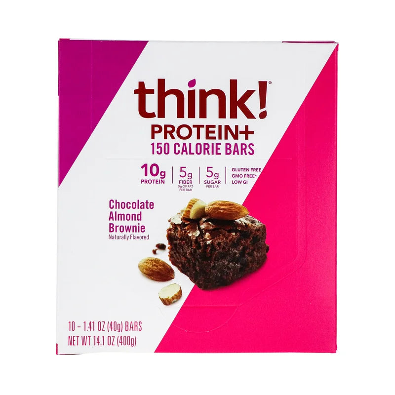 Think! Lean Protein Fiber Chocolate Almond Brownie Bar 10 Count - 1.41 oz image 0