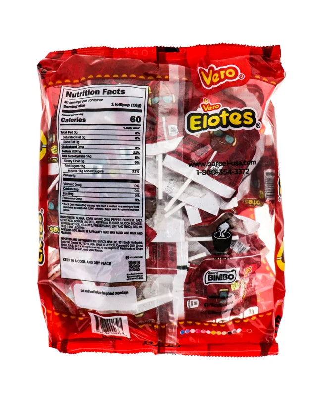 Vero Elotes Strawberry with Chile Lollipop 40 Count - 22.6 oz image 0