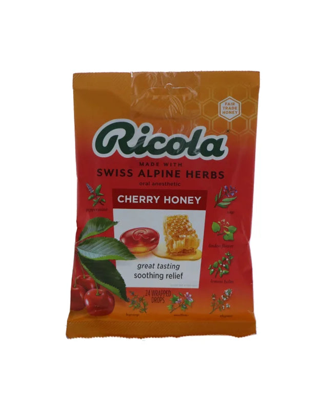 Ricola Cherry Honey Throat Drops - Bag 24 Drops image 0