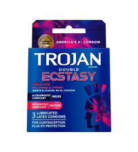 Trojan Double Ecstasy Intensified Lubricant Condoms 6 Count - 3 pk image 0