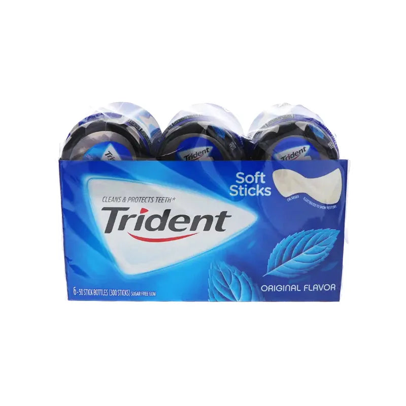 Trident Sugar Free Gum, Original - Bottle 6 Count - 50 Pieces image 0