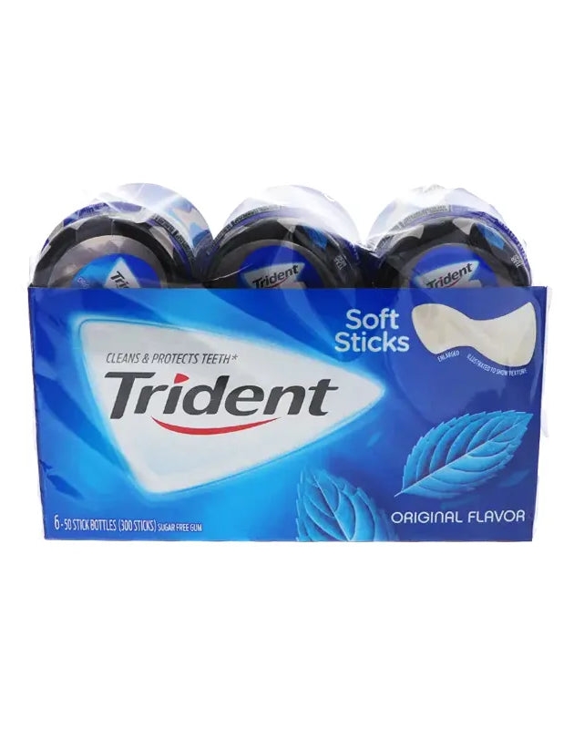 Trident Sugar Free Gum, Original - Bottle 6 Count - 50 Pieces image 0